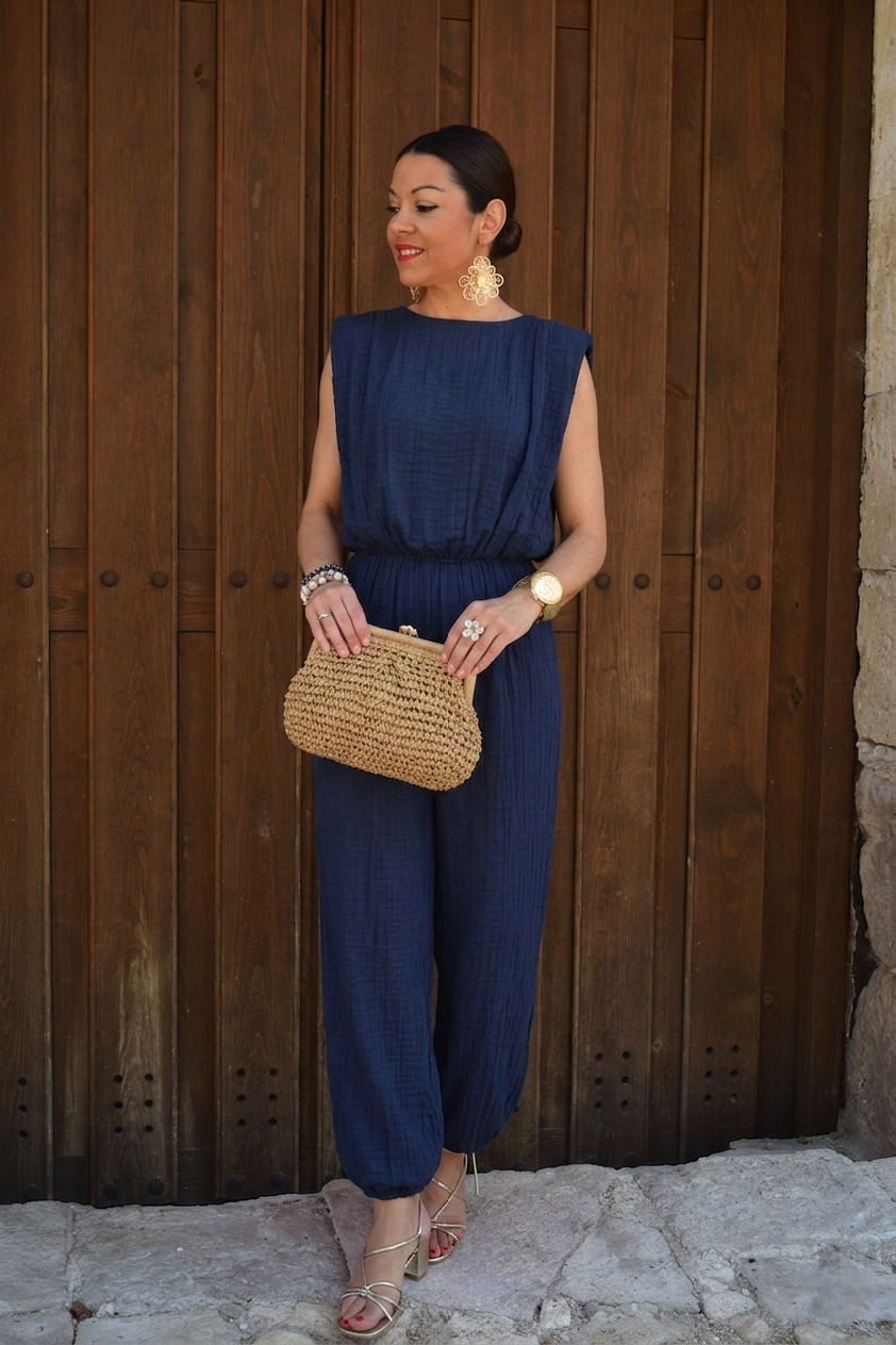 Conjunto tiara marino
