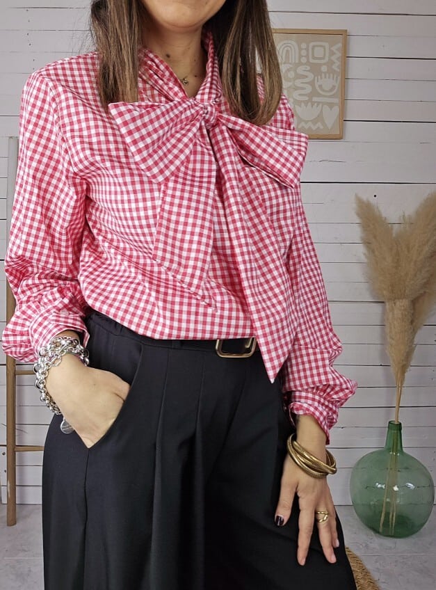 `Camisa vichy itziar rojo