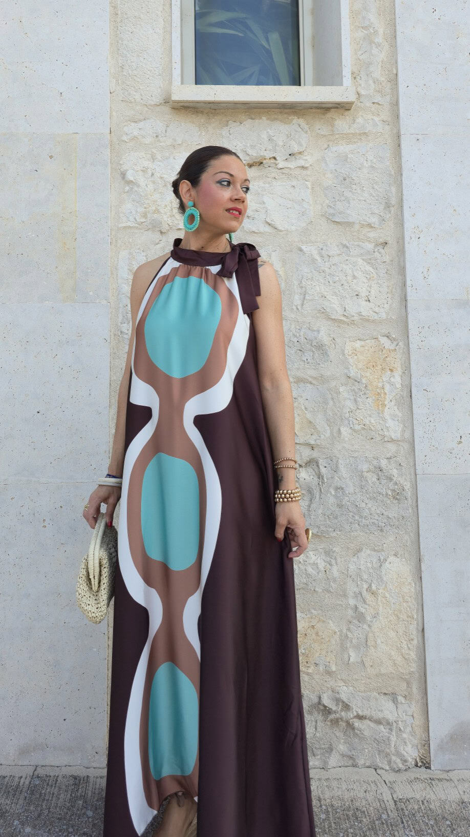 Vestido satinado triana chocolate - Imagen 4