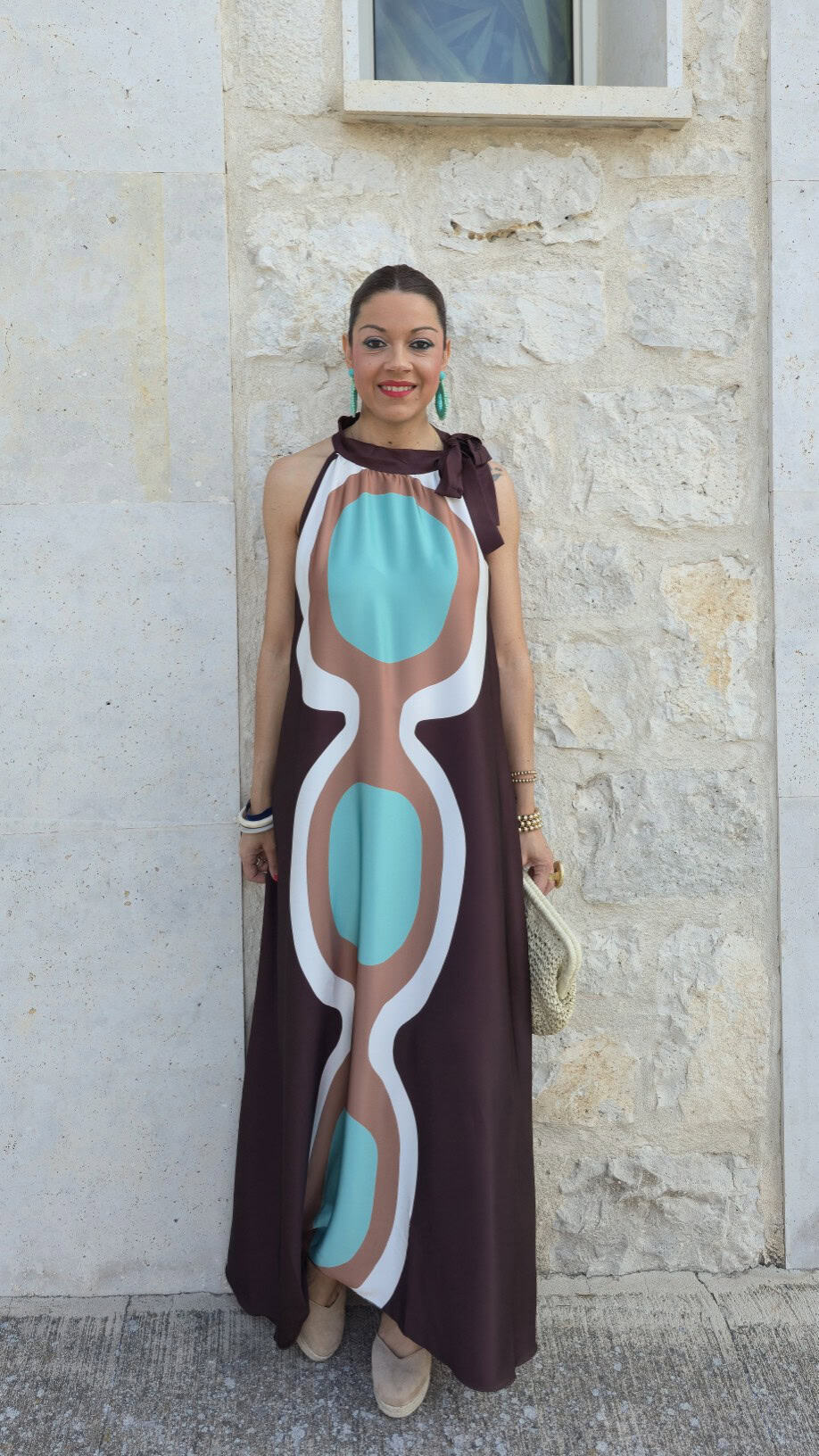 Vestido satinado triana chocolate - Imagen 5