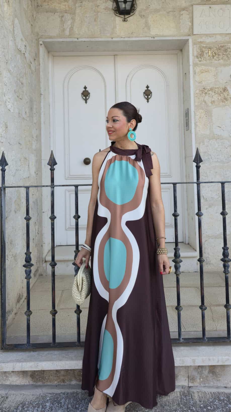 Vestido satinado triana chocolate - Imagen 7