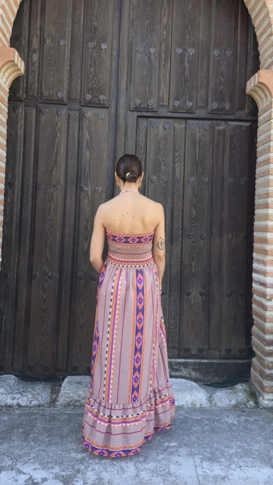 Vestido éctnic marrón - Imagen 2