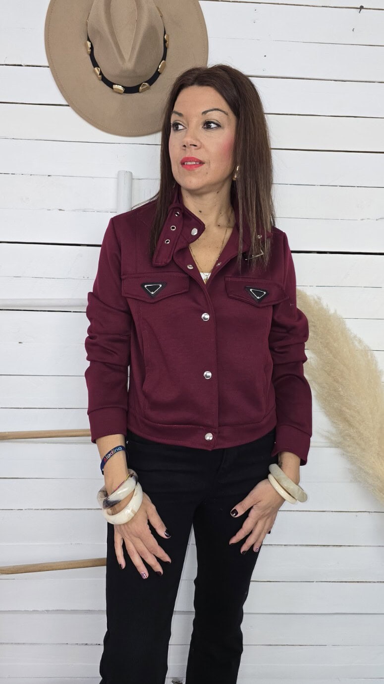 Bomber crop stile burdeos - Imagen 5