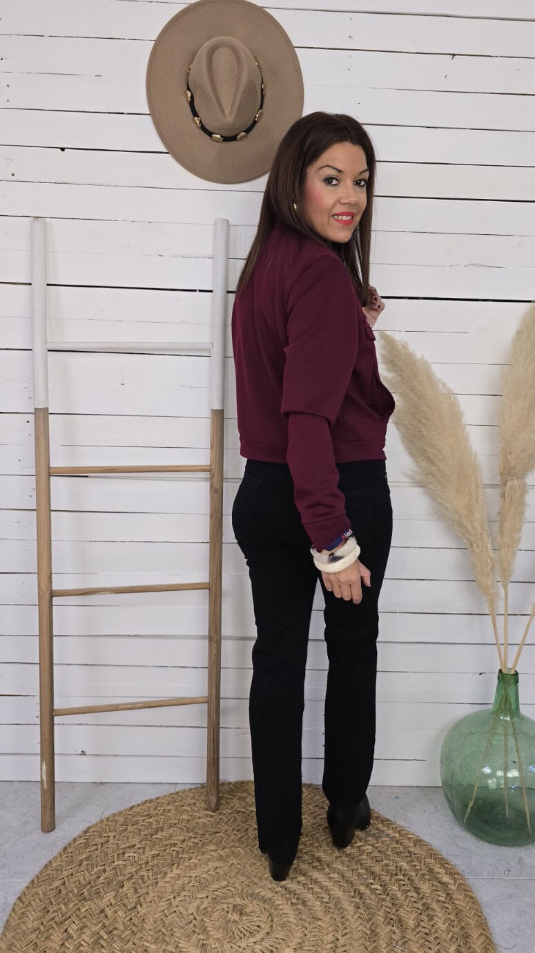 Bomber crop stile burdeos - Imagen 4