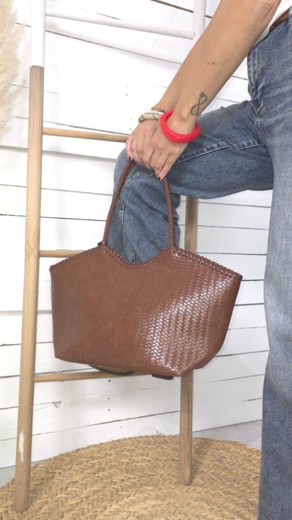 Bolso trenzado polipiel cuero