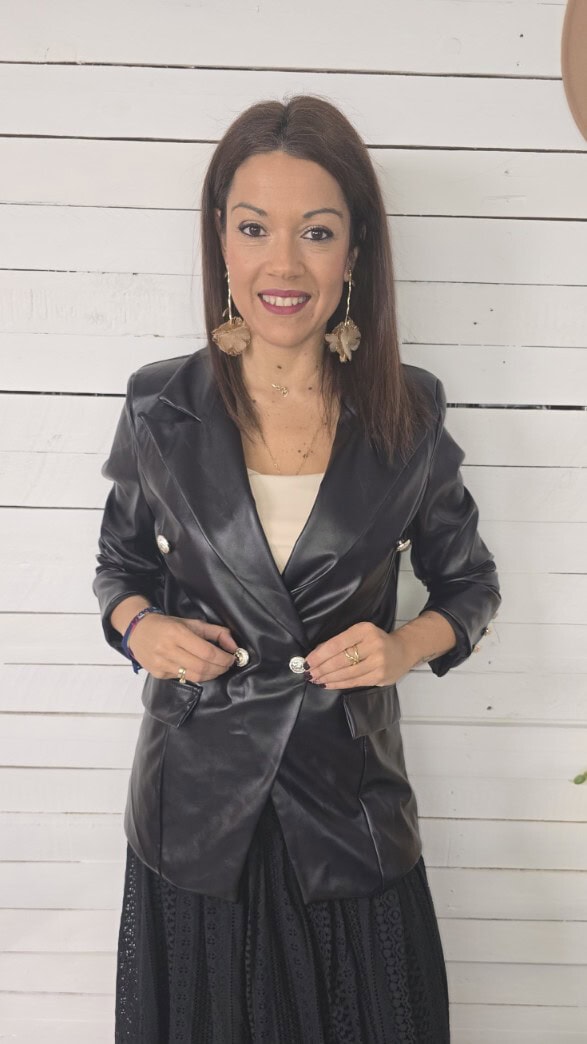 Blazer polipiel sool negro - Imagen 2