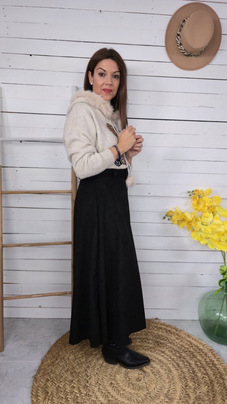 Jersey capucha osito beige - Imagen 5