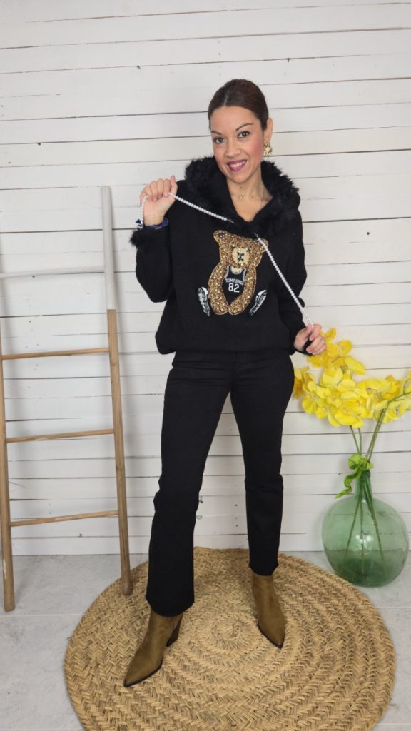 Jersey capucha osito negro