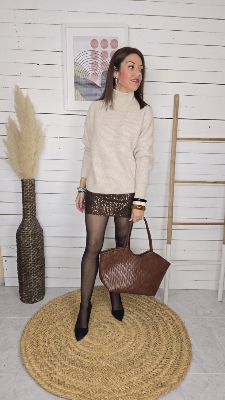 Jersey liso cerdeña beige - Imagen 4