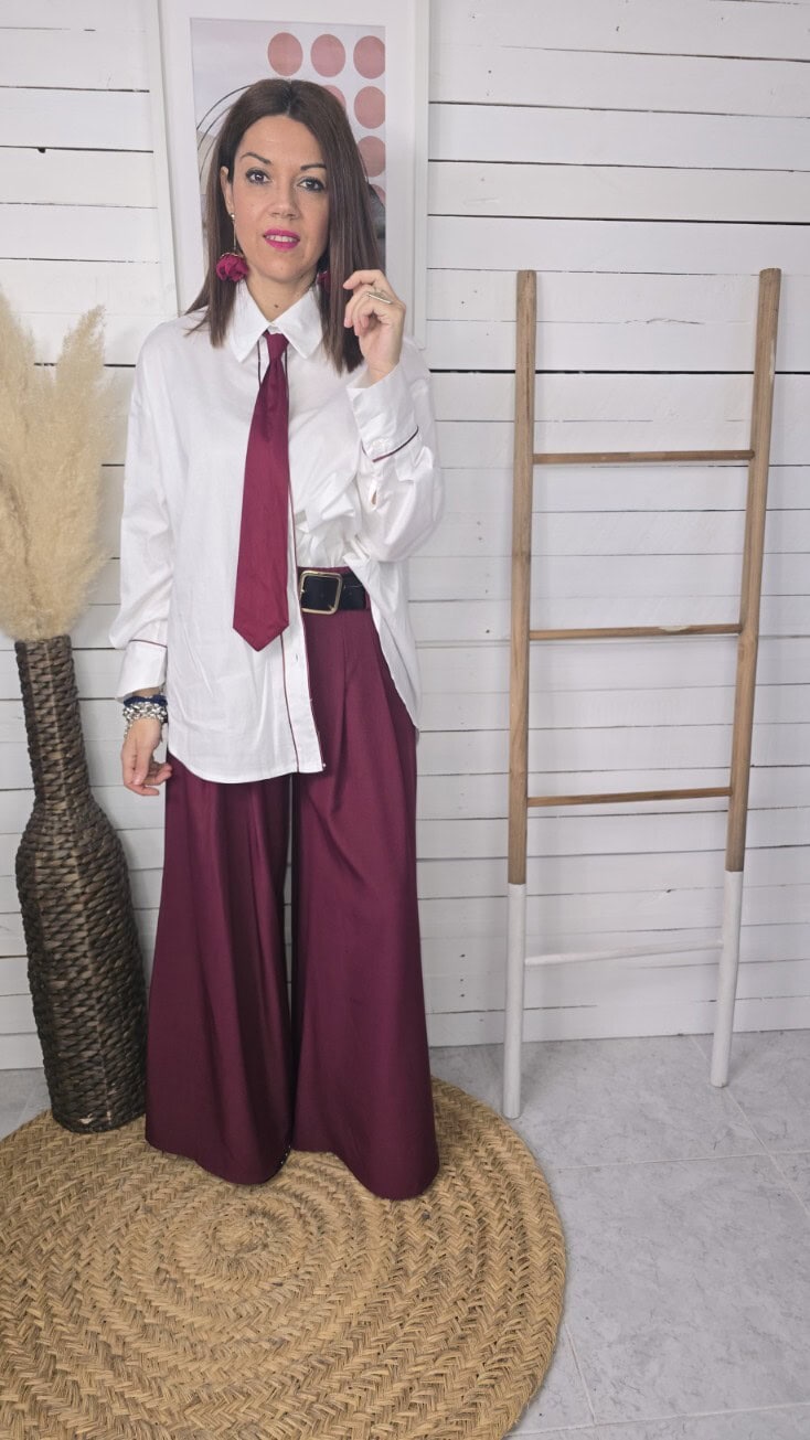 Camisa oversize con corbata - Imagen 2