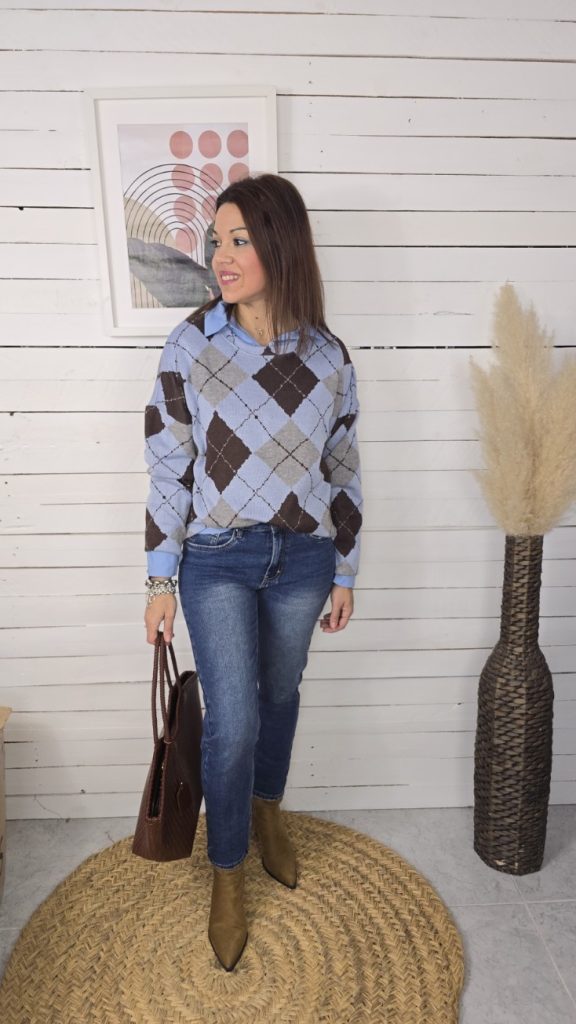 Jersey rombo celeste