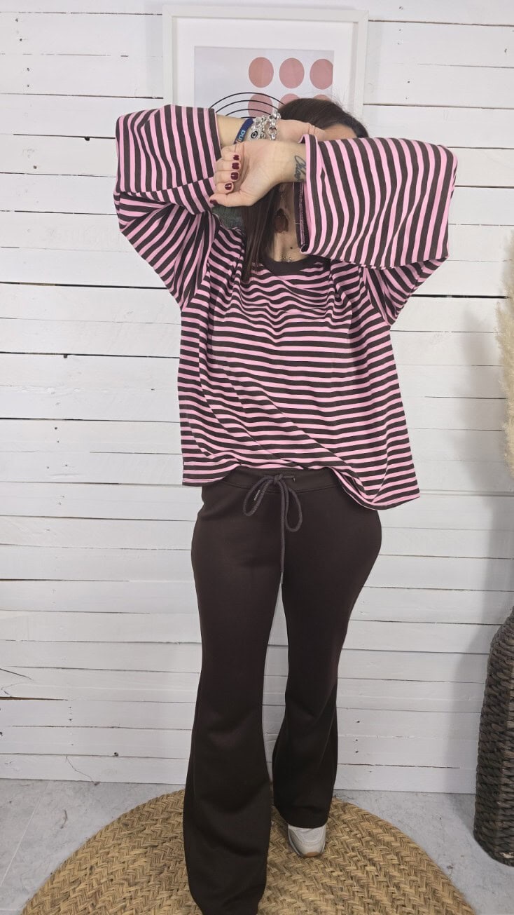 Camiseta rayas holl rosa - Imagen 3