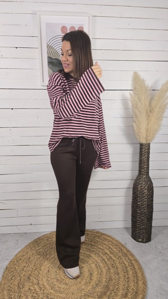 Camiseta rayas holl rosa