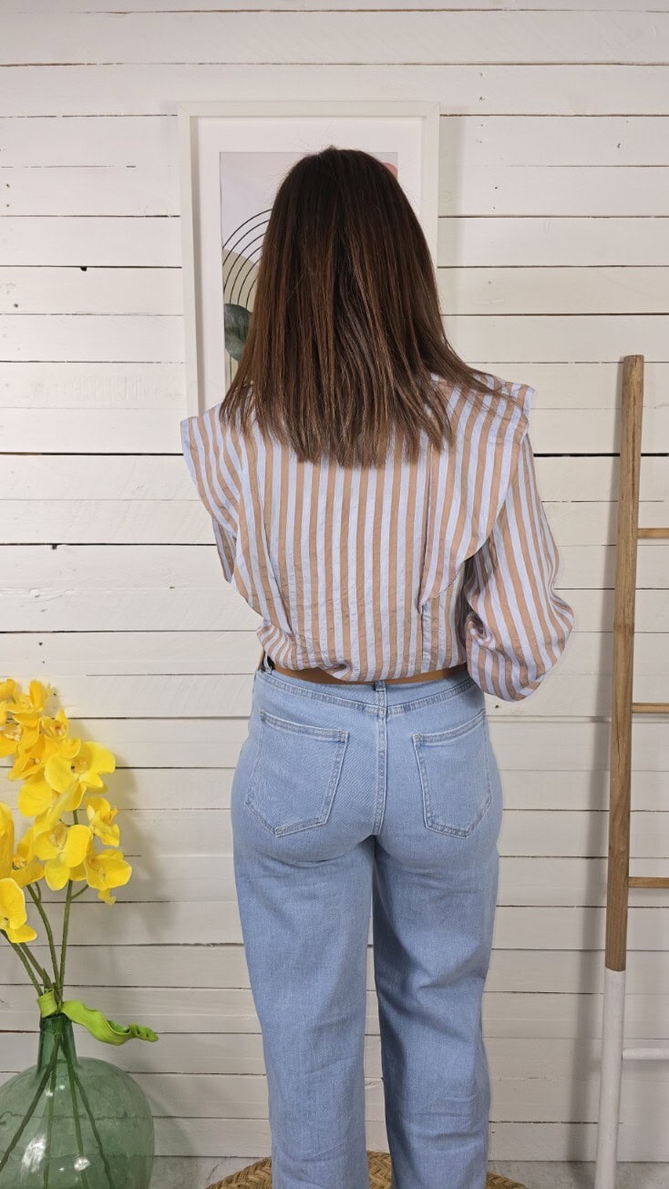 Blusa volante belle celeste - Imagen 2
