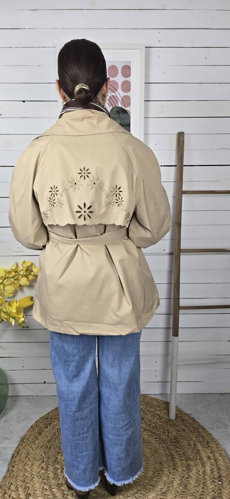 Gabardina brocada CAMEL - Imagen 3