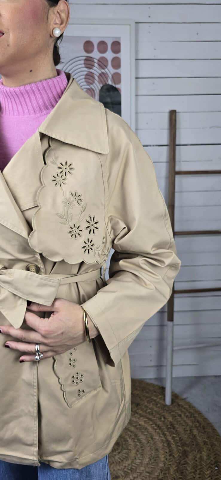 Gabardina brocada CAMEL - Imagen 6