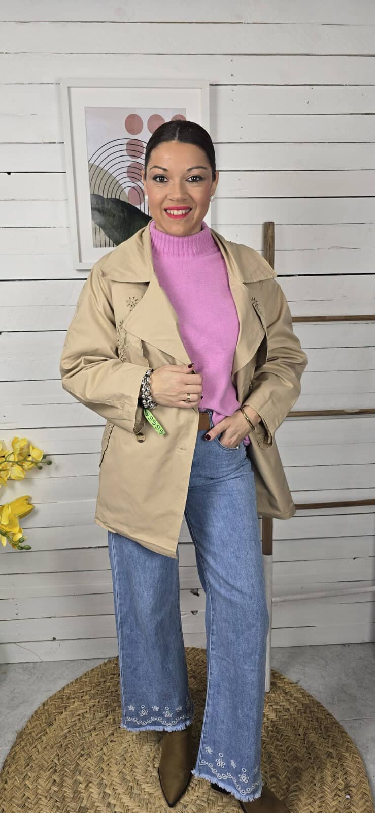 Gabardina brocada CAMEL - Imagen 7