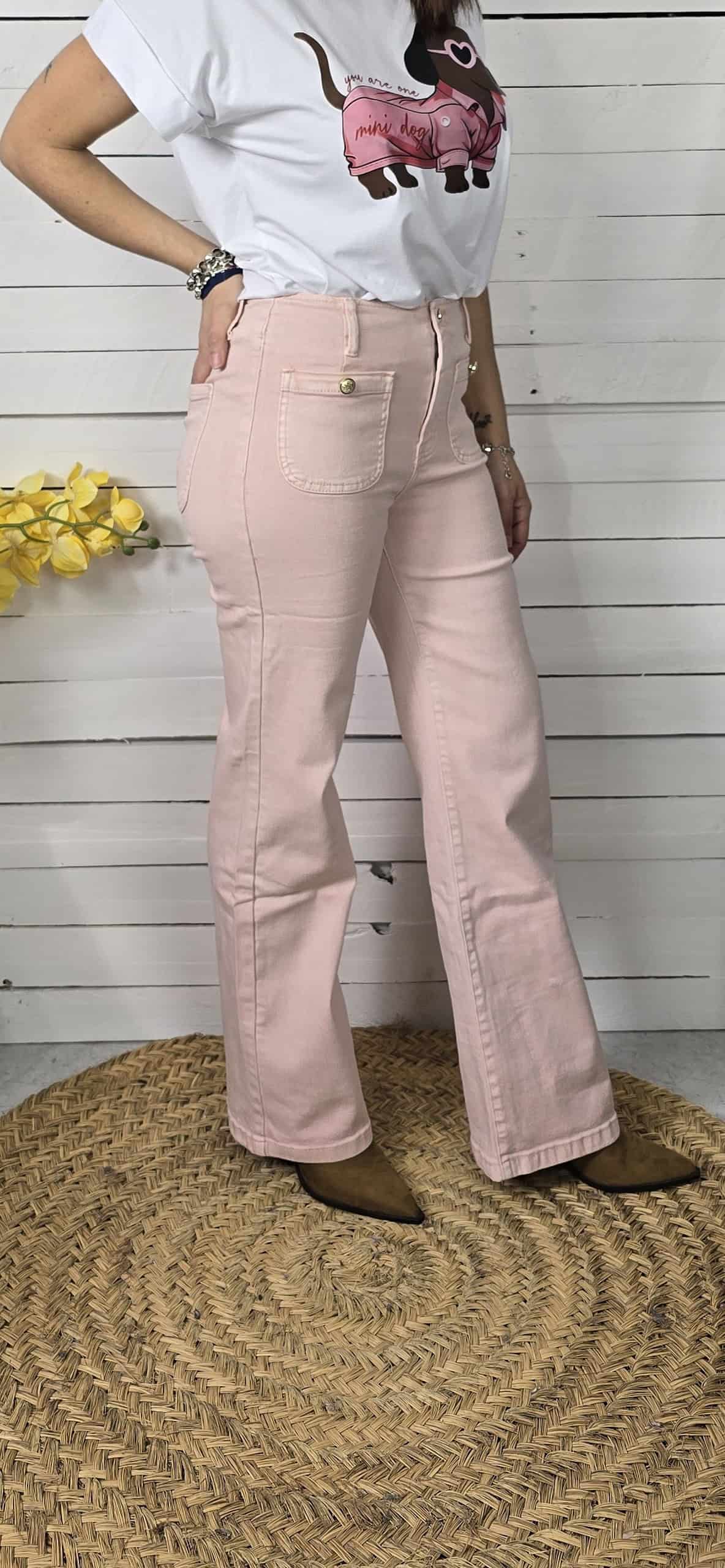 Jeans elástico bosillos rosa - Imagen 5