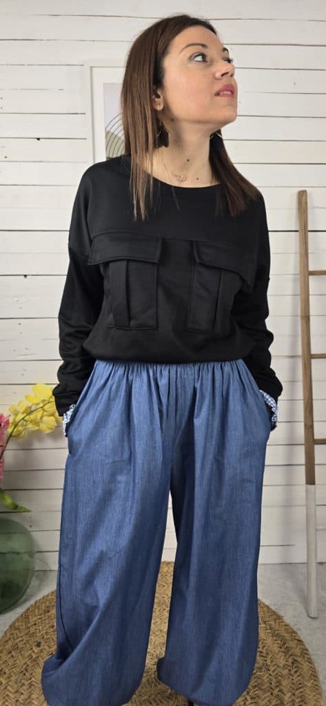 Sudadera  algodón bolsillos negro