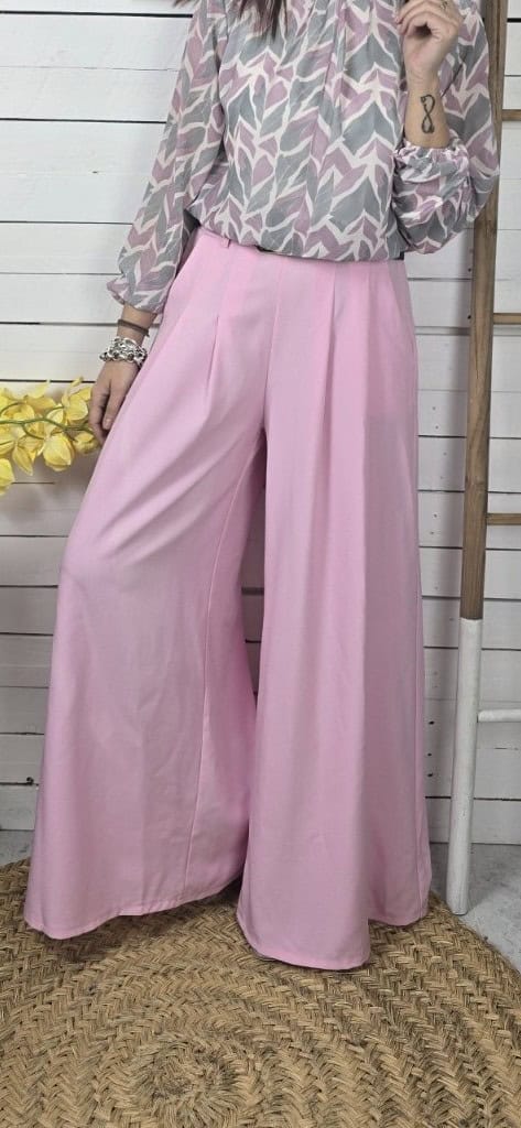 Pantalón vestir palazzo rosa - Imagen 3