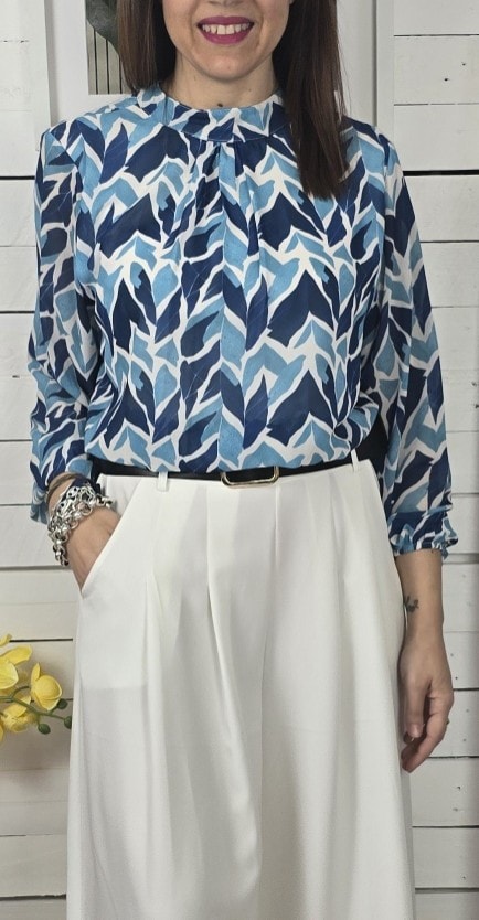 Blusa crop naira azul - Imagen 3