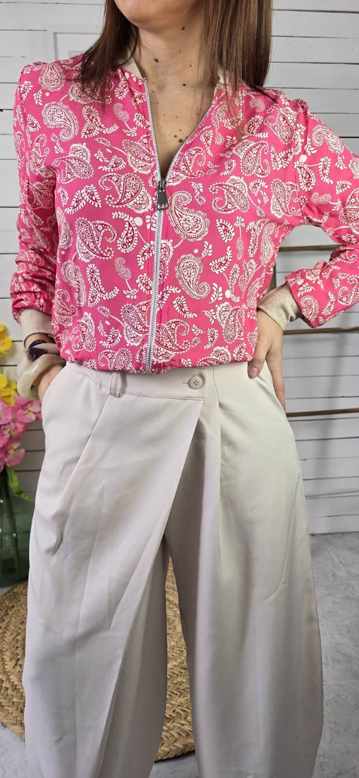 Bomber tela chashi coral