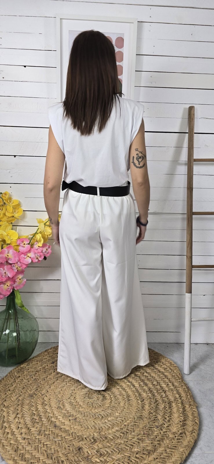 Camiseta hombreras two blanco - Imagen 4