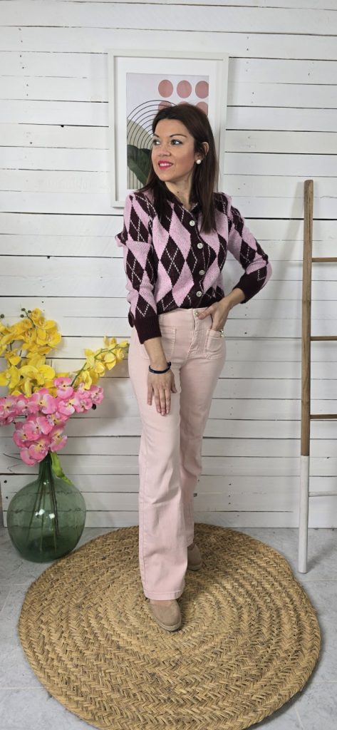 Chaqueta punto rombo