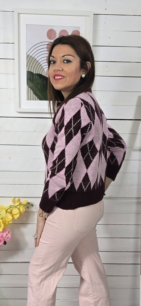 Chaqueta punto rombo - Imagen 3