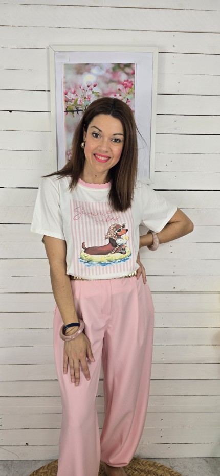 Camiseta tecket rosa