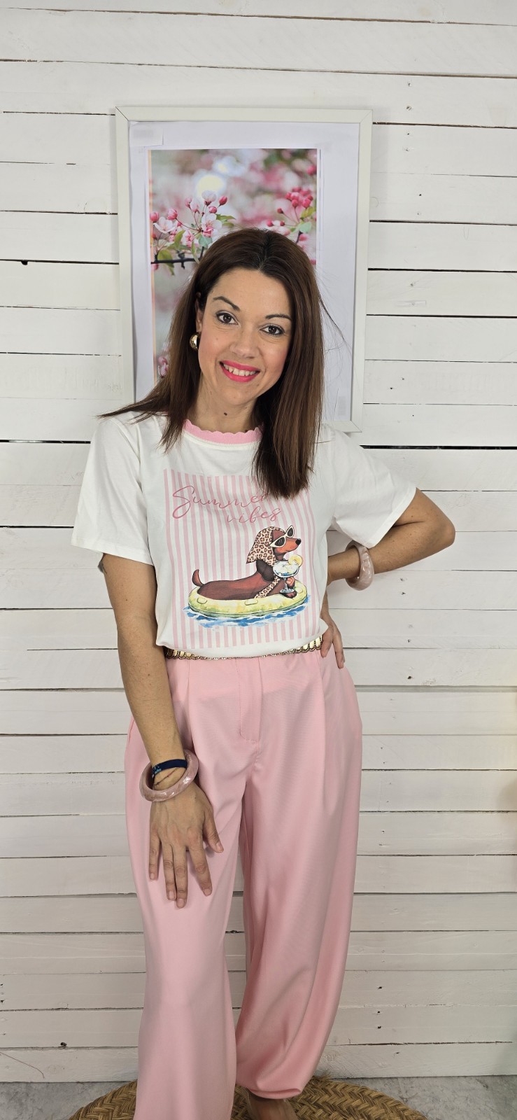 Camiseta tecket rosa
