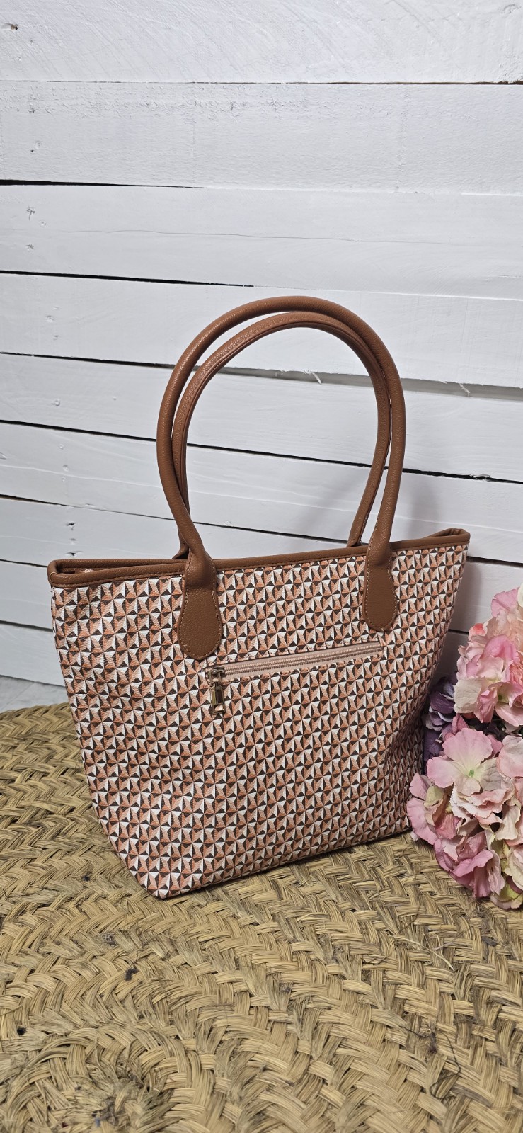 Bolso geometric camel - Imagen 2