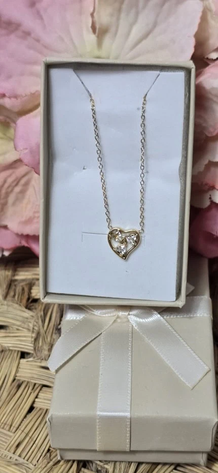 Colgante Acero colgantes cuore piedras dorado