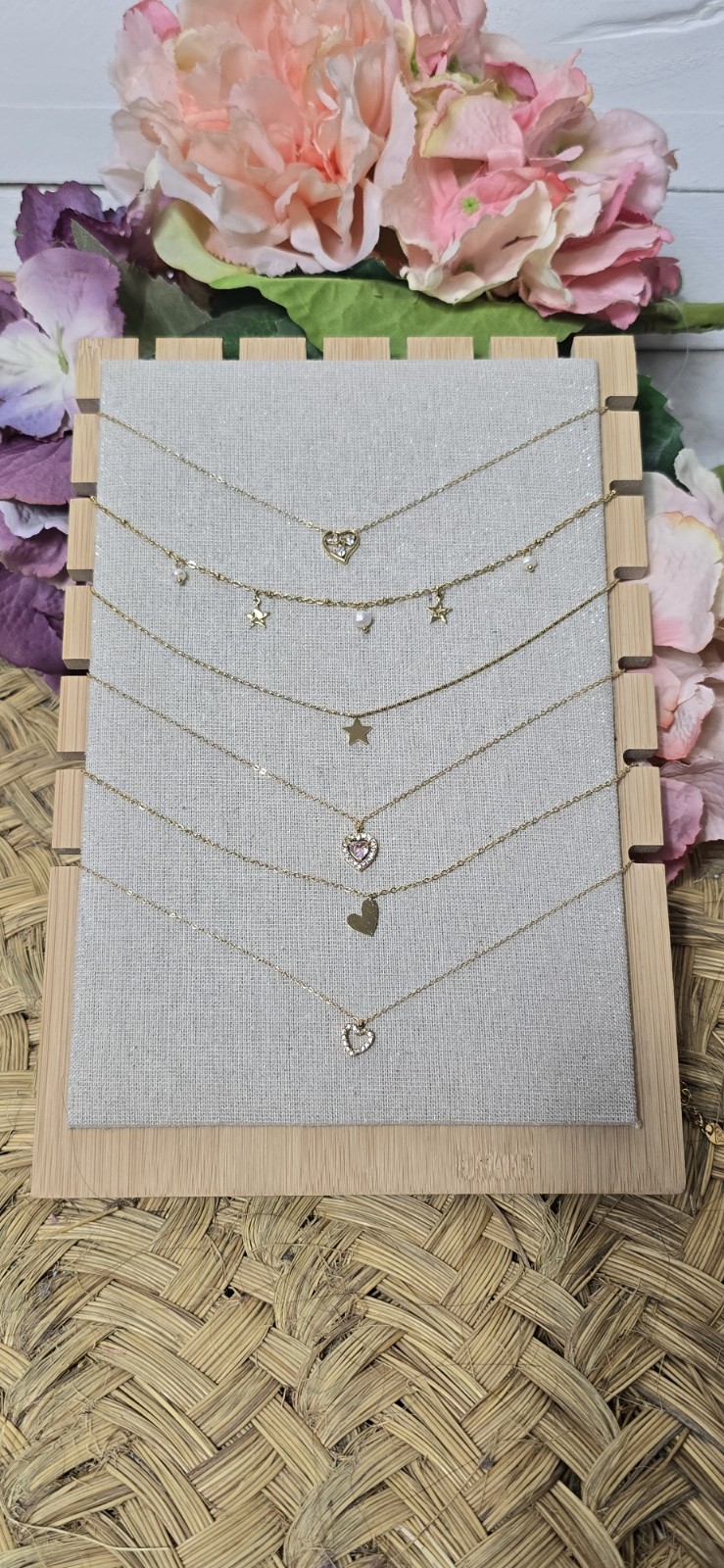 Colgante Acero corazón liso dorado - Imagen 2