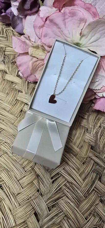 Colgante Acero corazón liso dorado