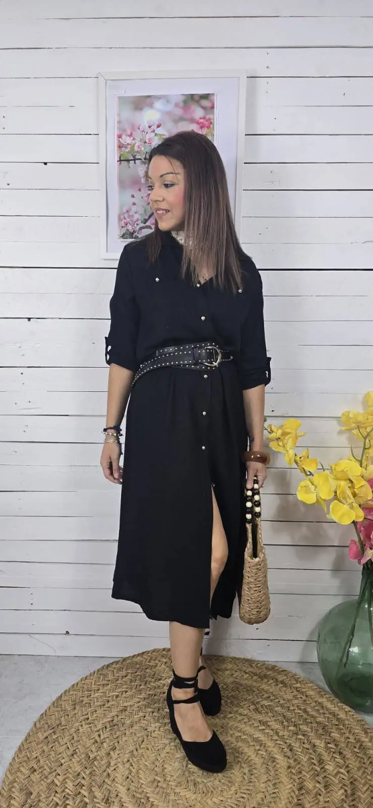 Vestido camisero ice negro - Imagen 3