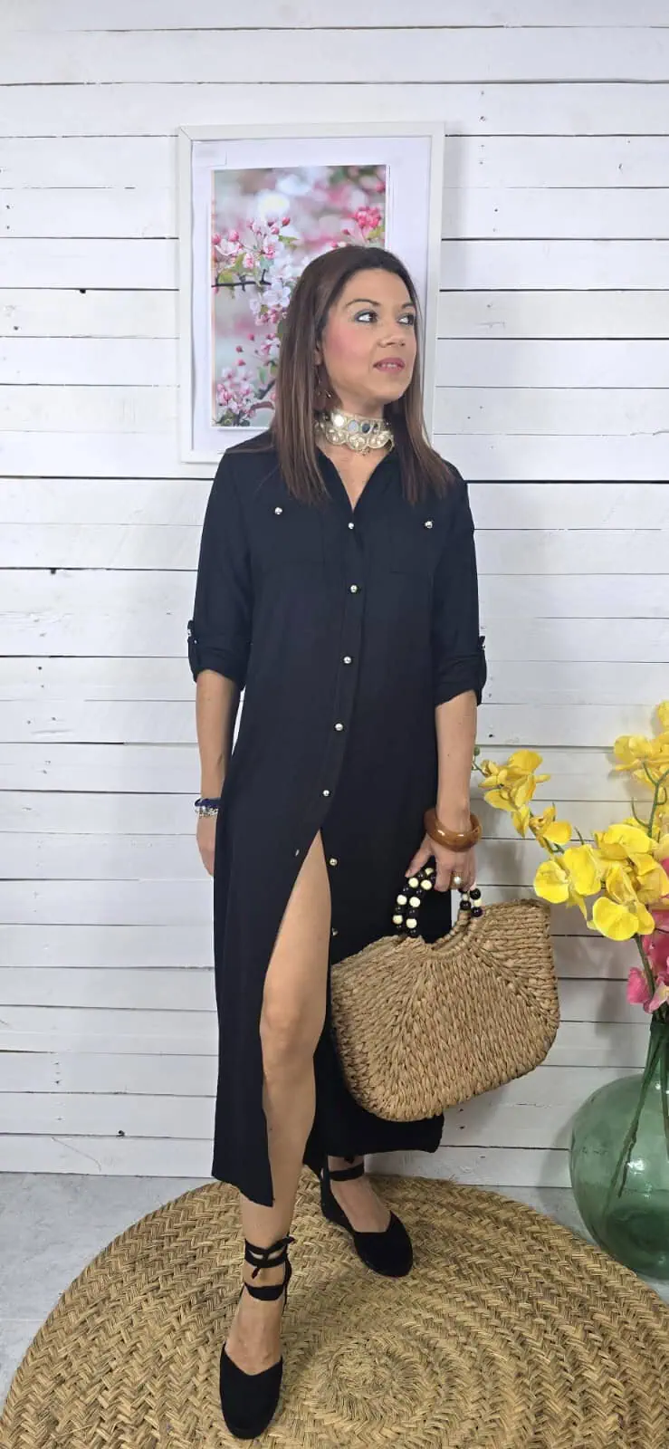 Vestido camisero ice negro - Imagen 2