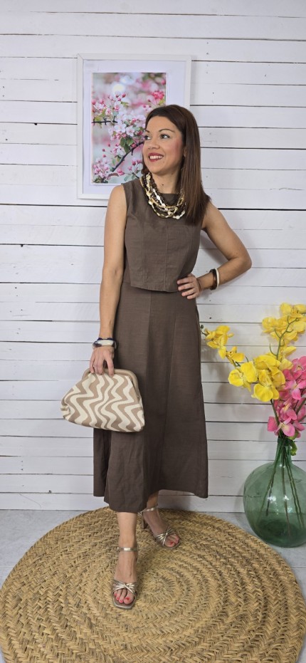 Conjunto liso roma marrón