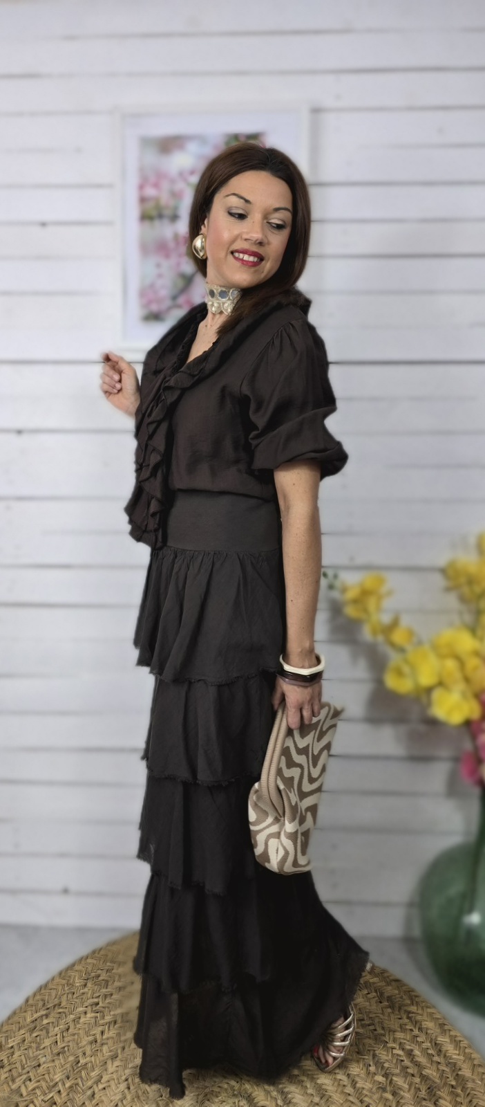 Falda Volantes chocolate - Imagen 4