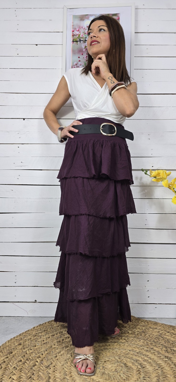 Falda Volantes berenjena - Imagen 2