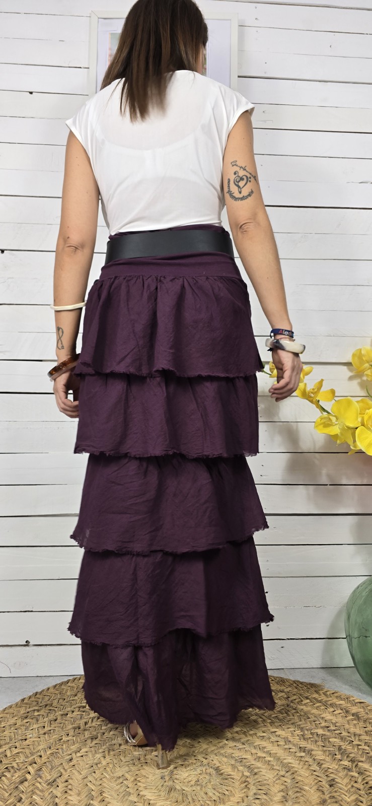 Falda Volantes berenjena - Imagen 3
