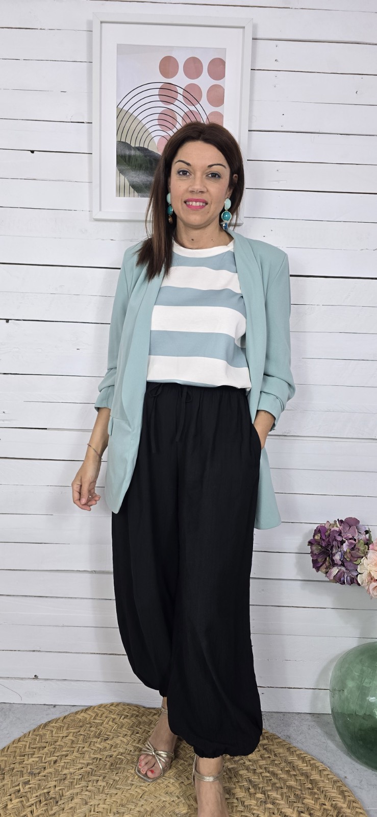 Blazer lisa cris verde agua