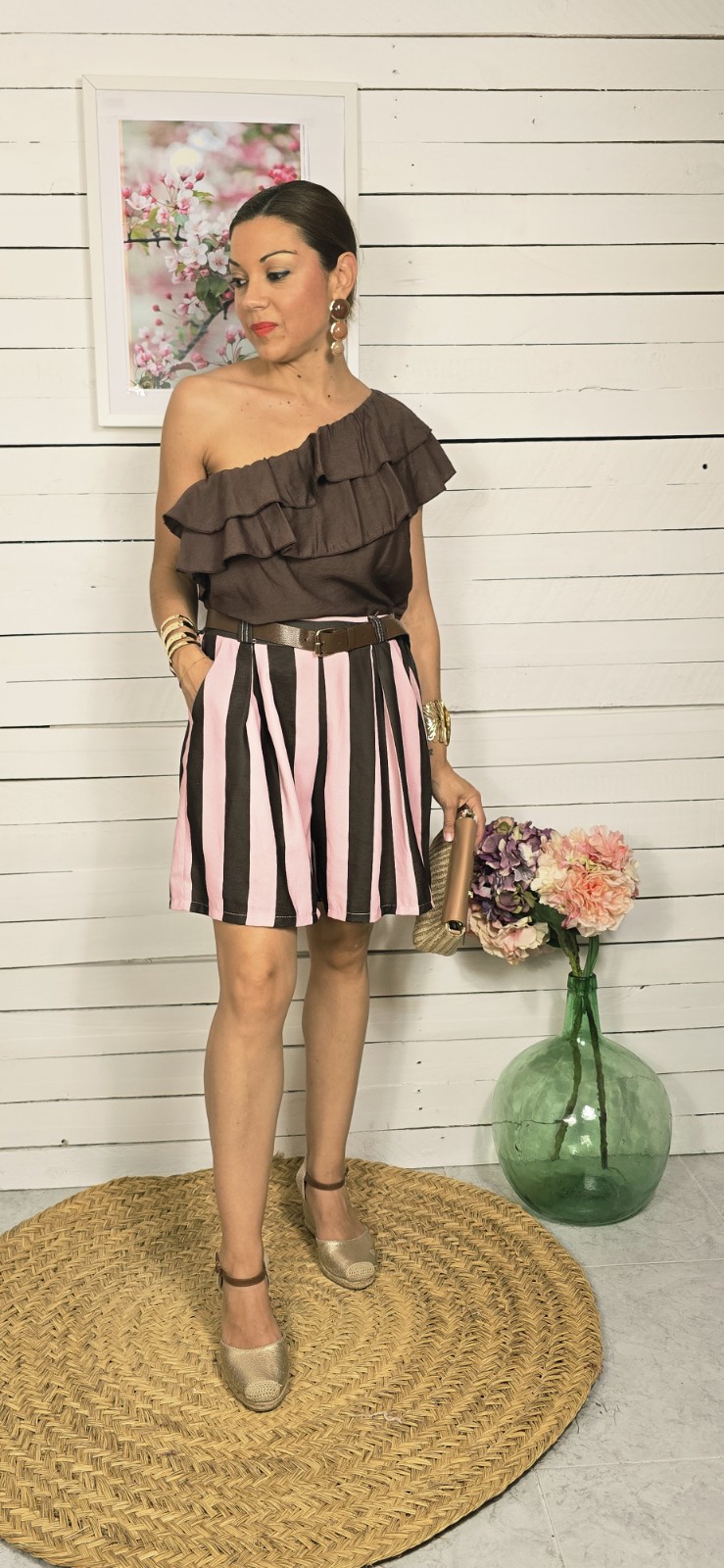Bermuda raya pinza choco&rosa - Imagen 2
