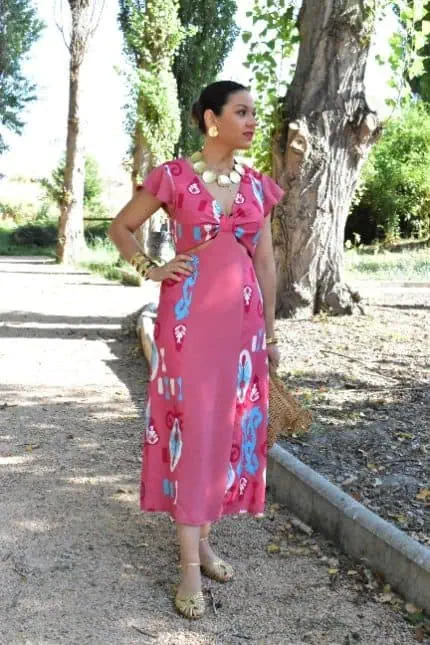 Vestido cut out étnico