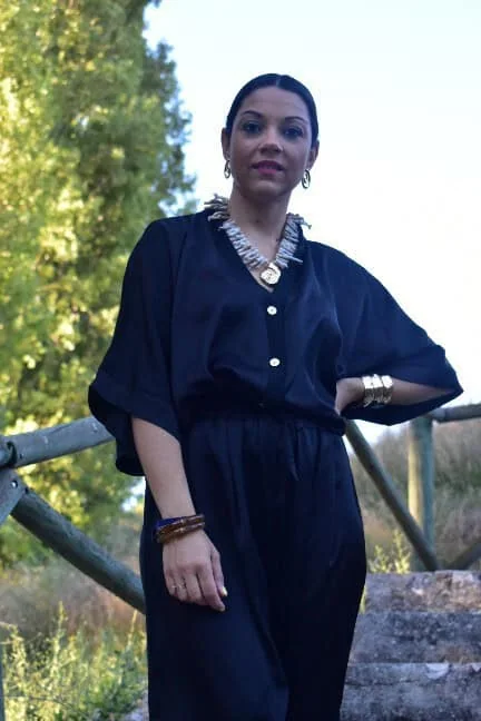 Conjunto satinado negro - Imagen 3