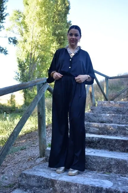Conjunto satinado negro - Imagen 2