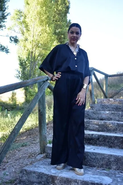 Conjunto satinado negro