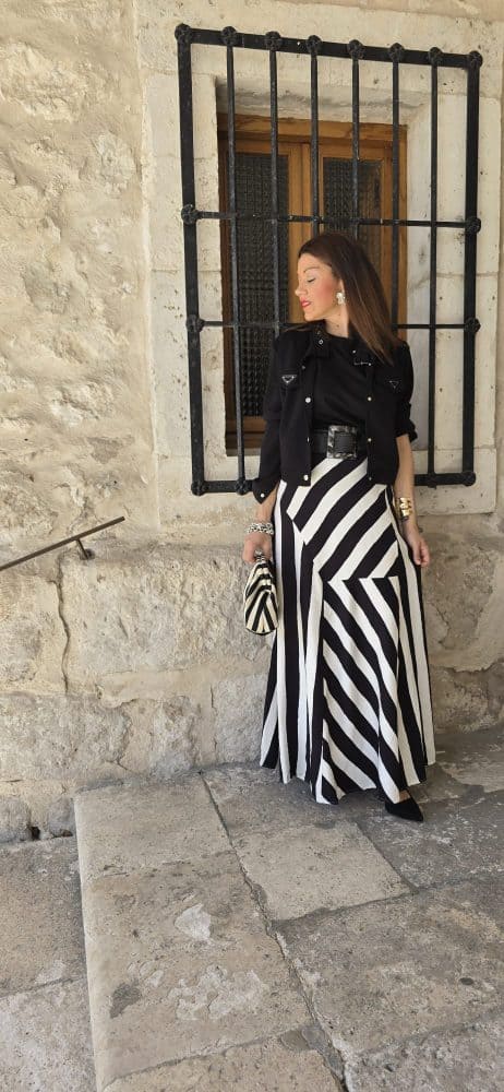 Falda rayas Nerja negra - Imagen 2