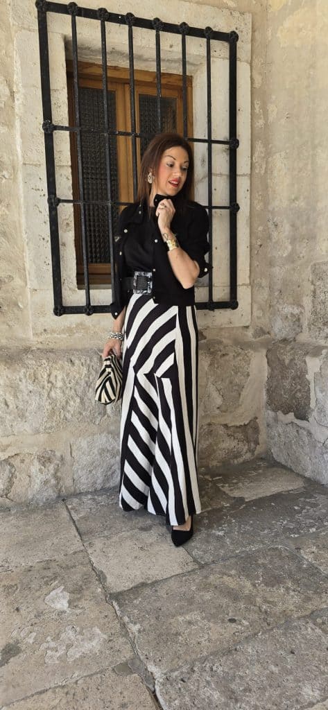 Falda rayas Nerja negra