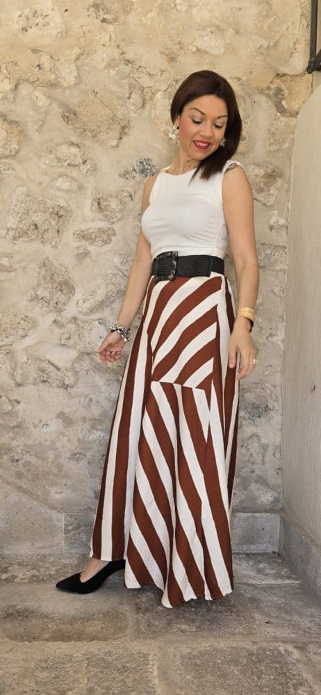 Falda rayas Nerja teja - Imagen 4